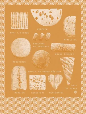 Le Jacquard Français Geschirrtuch Fromage Mimolette Gelb 60x80 Baumwolle