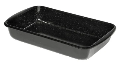 Riess Auflaufform Backform Emaille Schwarz 38/22,5cm
