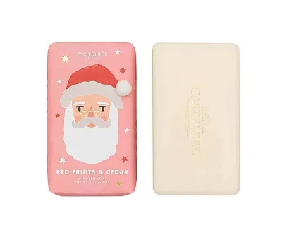 Castelbel Xmas Seife Santa Clause (Rote Früchte & Zedernholz) Olivenöl-Seife - 150g