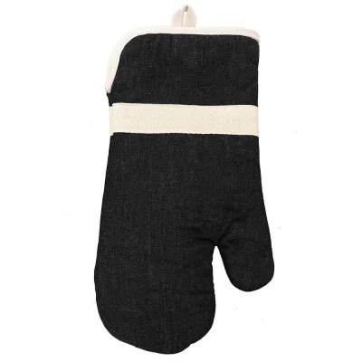 Ofenhandschuh Jennie Schwarz Baumwolle Topfhandschuh Topflappen 18x33cm