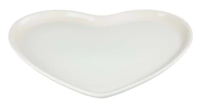 Le Creuset Servierplatte Herzform Steinzeug Meringue 32cm