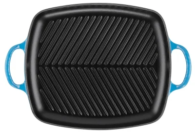 Le Creuset Rechteckige Grillplatte Signature Gusseisen Azure Blau 30cm