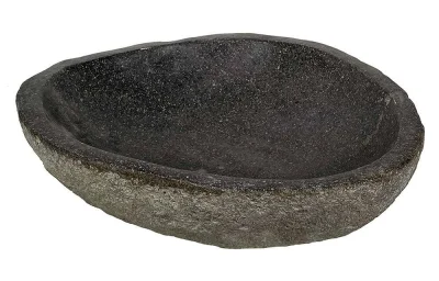 Naturstein Schale Flussstein Steinschale Dekoschale Vogeltränke Garten 30-35 cm