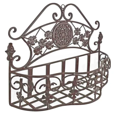 Wandtopfhalter Blumentopfhalter Wandhalter Eisen Braun Vintage-Stil 30x45cm