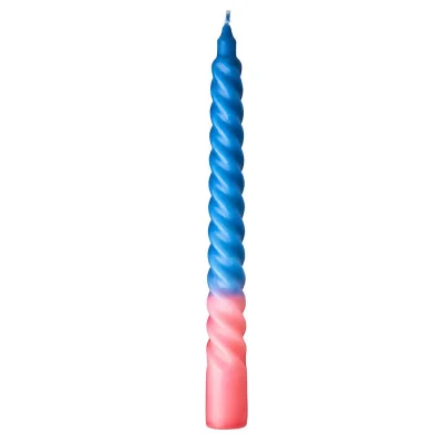 Rice Gedrehte Stabkerze Blau Pink Twisted Candle Spiralkerze 2-farbig 20cm