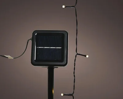 Solar Lichterkette Schwarz LED warmweiß 8 Modi Außenbereich Gartenbeleuchtung 200 LEDs - 19,9 m