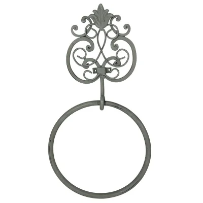 Handtuchring Grau Shabby Chic Vintage-Stil Handtuchhalter Eisen Landhaus