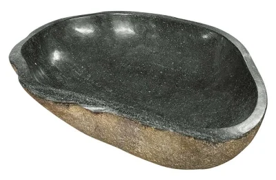 Naturstein Schale Groß Miniteich Teichschale Flussstein Becken Vogeltränke 58cm