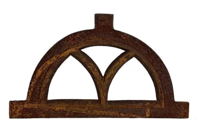 Stallfenster Halbrund Gusseisen Rostig Giebelfenster Nostalgie Antik-Stil 20x33cm