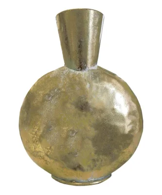 Metall Vase Antik-Gold Blumenvase für Deko Trockenblumen Pampasgras Vintage 27cm