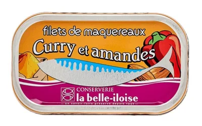 la belle-iloise Makrelenfilets in Olivenöl mit Curry und Mandeln - Dose 112,5 g