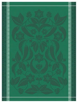 Le Jacquard Français Geschirrtuch Piments Vert Grün 60x80 Baumwolle