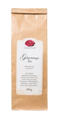 Gourmet Berner Geburtstags-Tee Früchtetee Orange Ingwer Geschmack 100 g