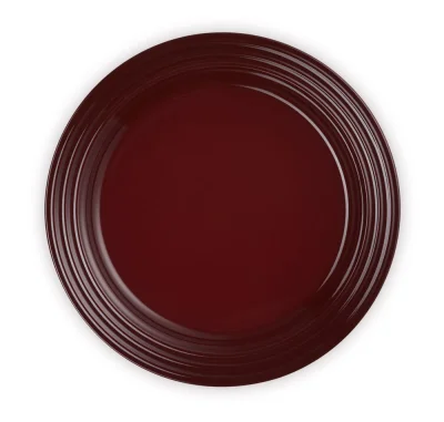 Le Creuset Frühstücksteller Steinzeug Garnet (Rhone) Bordeaux-Rot 22cm
