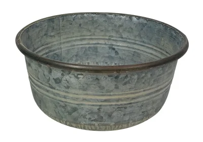 Zinkschale Dekoschale Zink Rund Pflanzschale Pflanzgefäß Blumentopf Vintage 26,5 cm