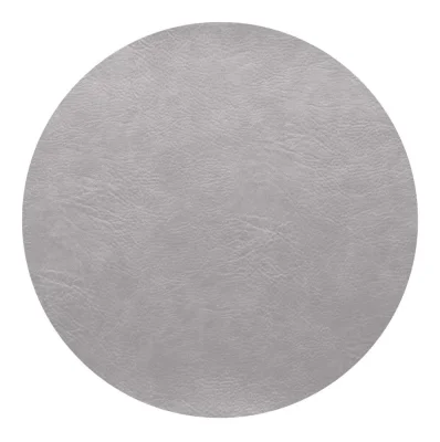 ASA Selection Tischset Rund Grau Silver Cloud Vintage Leder-Optik Platzset