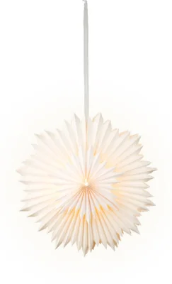 LED Weihnachtsstern 3D Leuchtstern Indoor Beleuchtet Warmweiß Papier mit Timer 40 cm