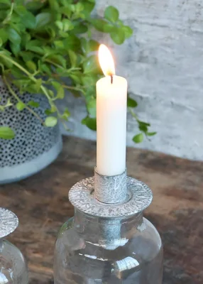 Kerzenhalter für Flaschen Zink Kerzenhalteraufsatz Flaschenaufsatz Vintage-Stil