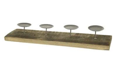 Kerzentablett Holz Vintage Rechteckig Adventstablett Natur Adventskranz Landhaus