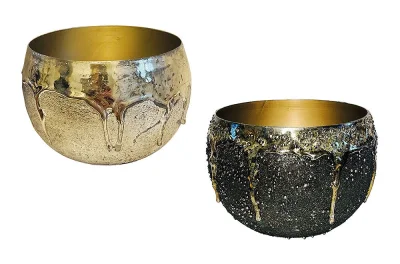 Kerzenhalter 2 Stück Kunstvoll Gold Schwarz Orientalisch Teelichthalter