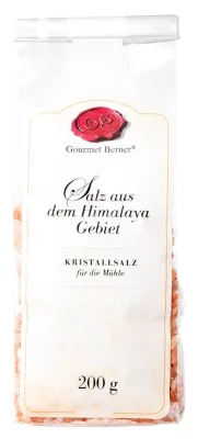 Gourmet Berner Salz vom Fuße des Himalaya Kristallsalz für Salzmühle Beutel 200g