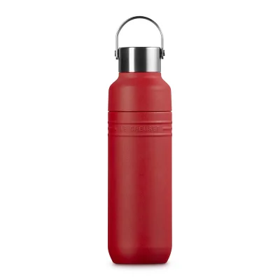 Le Creuset Trinkflasche On The Go Edelstahl Isolierflasche Kirschrot 500 ml