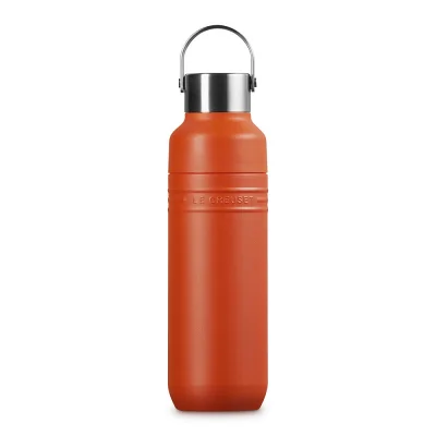Le Creuset Trinkflasche On The Go Edelstahl Isolierflasche Ofenrot 500 ml