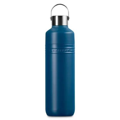 Le Creuset Trinkflasche On The Go Edelstahl Isolierflasche Deep Teal 1000 ml