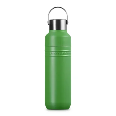 Le Creuset Trinkflasche On The Go Edelstahl Isolierflasche Bamboo Green 1000 ml