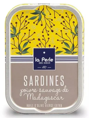 La Perle des Dieux Sardinen mit wildem Pfeffer aus Madagaskar - Dose 115 g