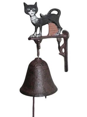Türglocke Katze Gusseisen Glocke Nostalgie Landhausstil Antik-Stil Braun