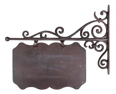 Rustikales Türschild Namenschild Gusseisen Antik-Braun