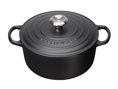 Le Creuset Bräter Signature Rund Gusseisen Schwarz 28cm