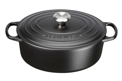 Le Creuset Bräter Signature Oval Gusseisen Schwarz 27cm