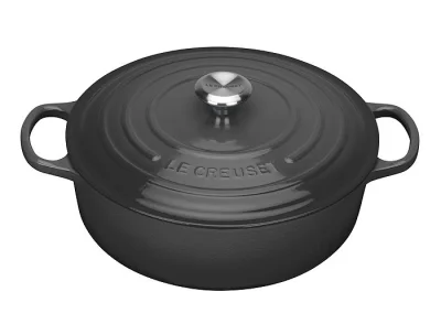 Le Creuset Gourmet-Bräter Signature Rund Gusseisen Schwarz 30cm