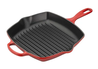 Le Creuset Grillpfanne Quadratisch Signature Gusseisen Kirschrot 26cm