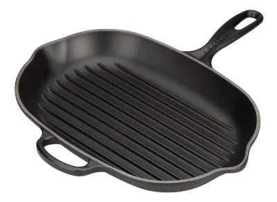 Le Creuset Grillpfanne Oval Signature Gusseisen Schwarz 32cm
